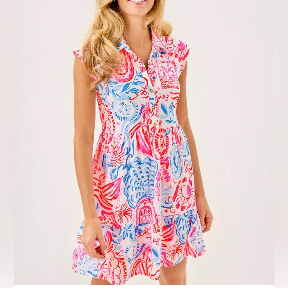 NWT Lilly Pulitzer Arley Dress Resort White Sun Sea Sand ~ Small ~ Palm Beach